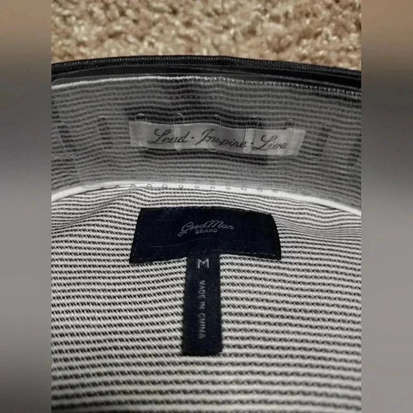 Good Man Brand Long sleeve Button down black and gray striped shirt - Picture 3 of 5